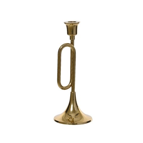 CANDELABRO TROMBA H.27CM. ORO